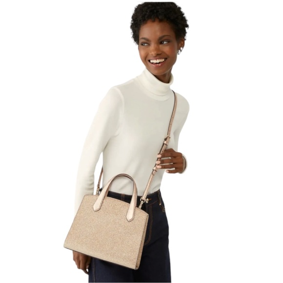 Kate Spade ♠️ Rose Gold Glitter Tinsel Satchel - Picture 5 of 5